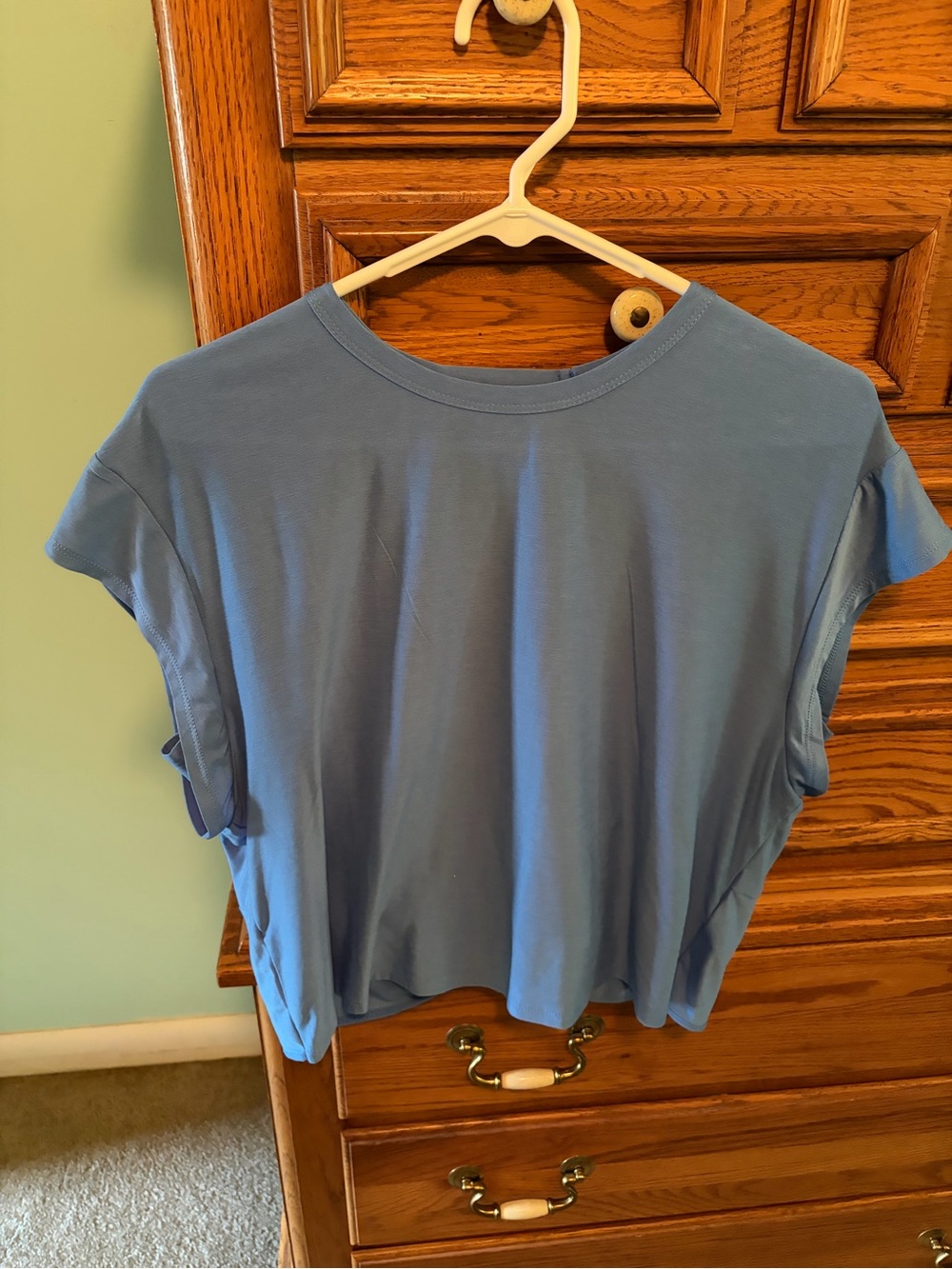 Women's Casual Blue Short-Sleeve Top